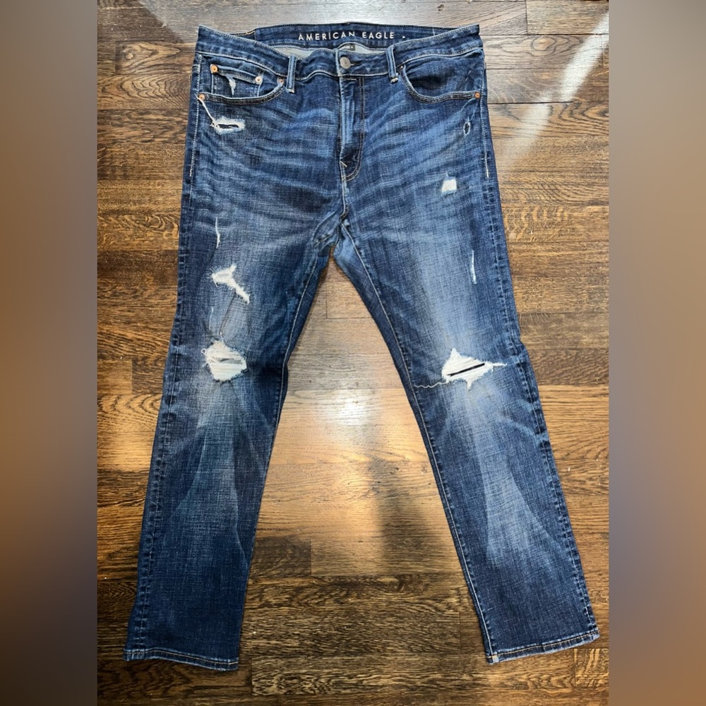 Distressed American Eagle Denim Jeans 36x30